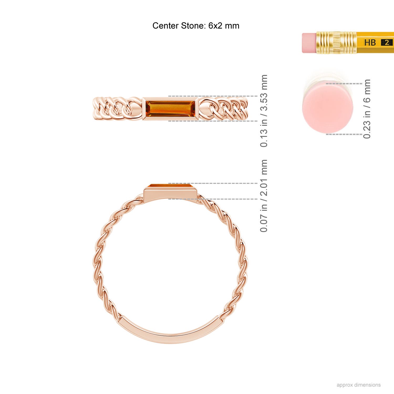 AAAA - Citrine / 0.18 CT / 14 KT Rose Gold