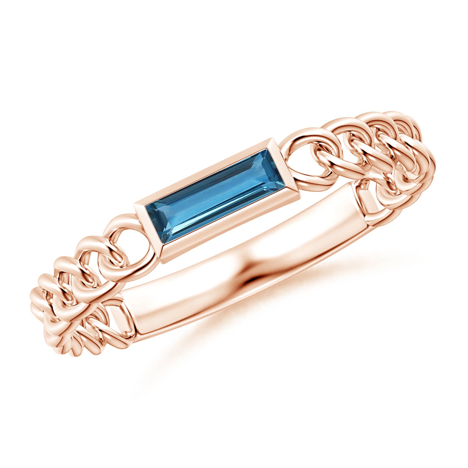 AA - London Blue Topaz / 0.22 CT / 14 KT Rose Gold