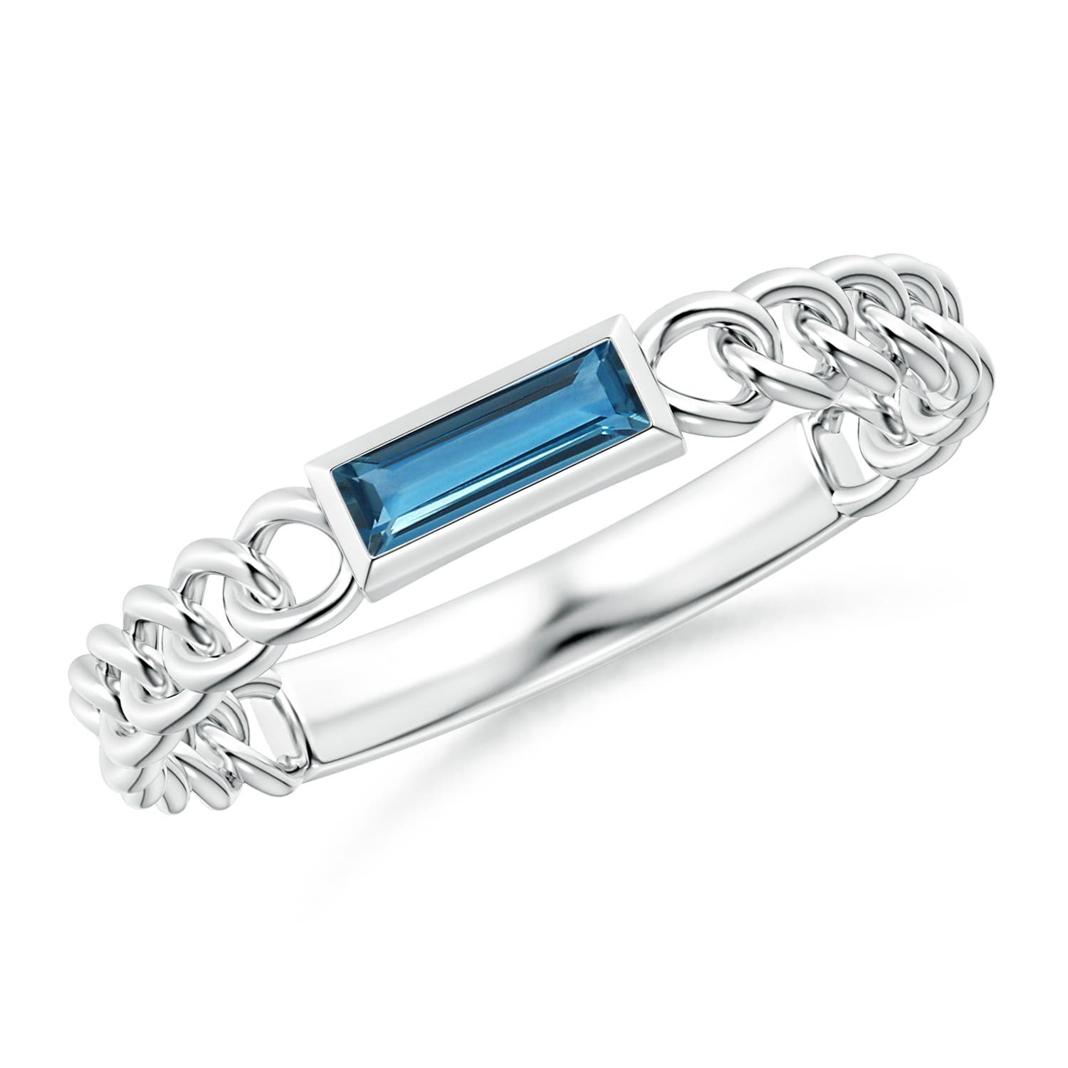 AA - London Blue Topaz / 0.22 CT / 14 KT White Gold