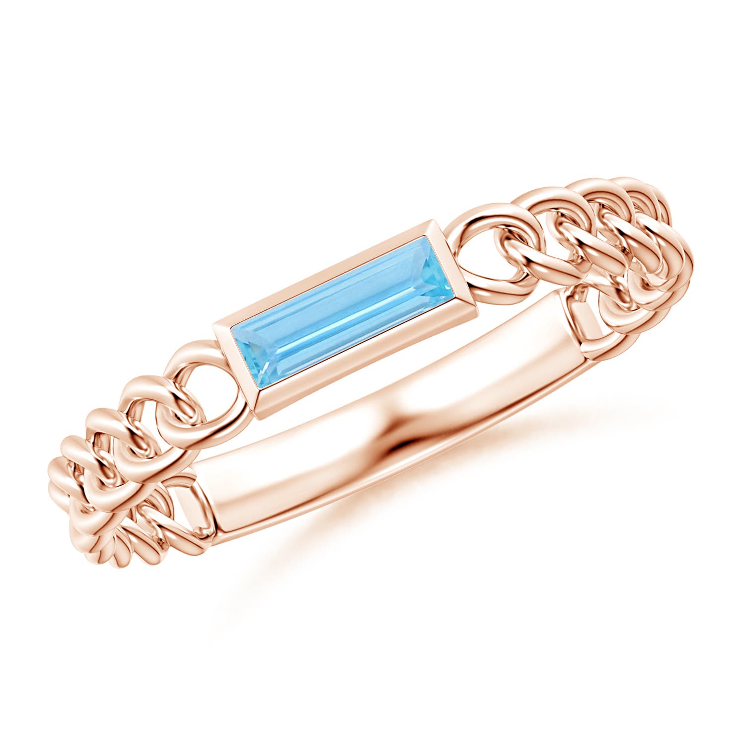 A - Swiss Blue Topaz / 0.22 CT / 14 KT Rose Gold