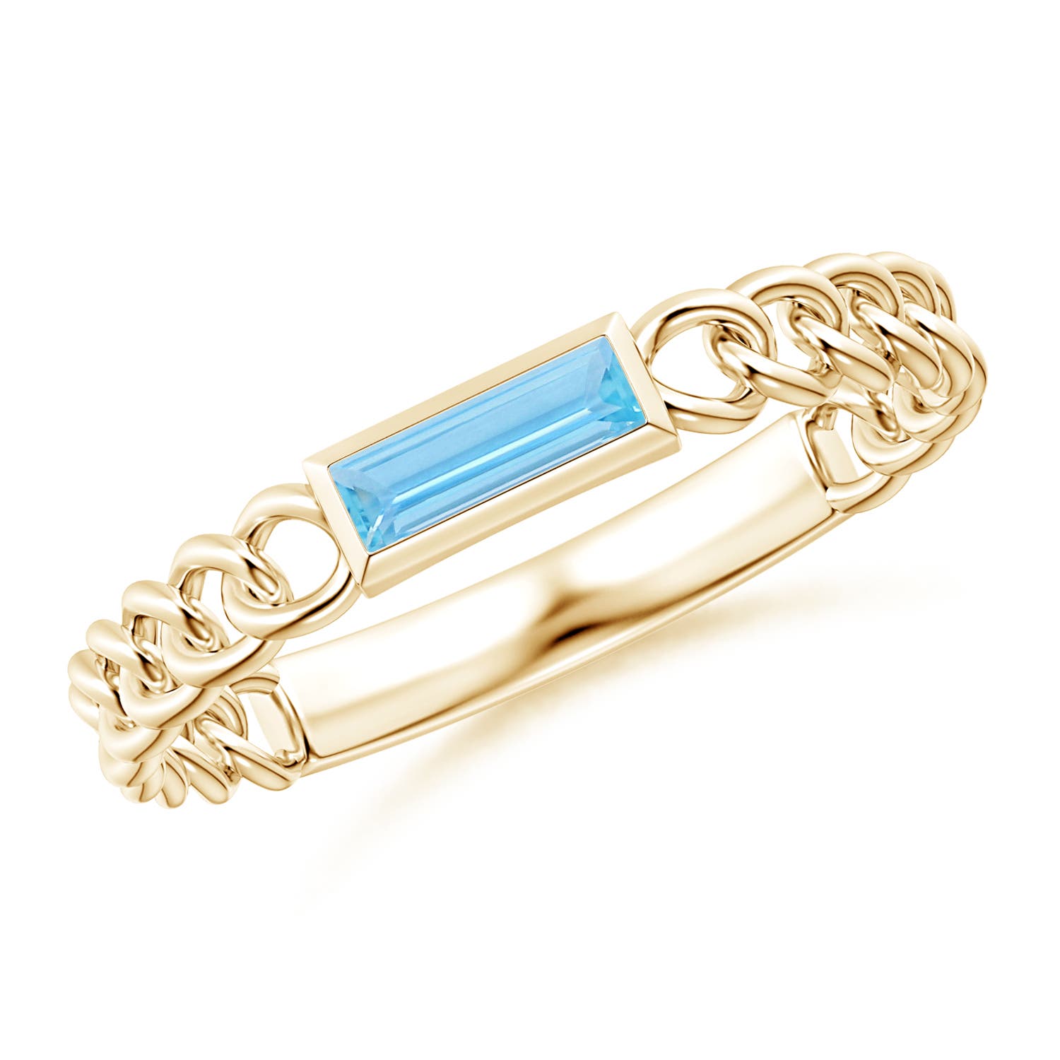 A - Swiss Blue Topaz / 0.22 CT / 14 KT Yellow Gold