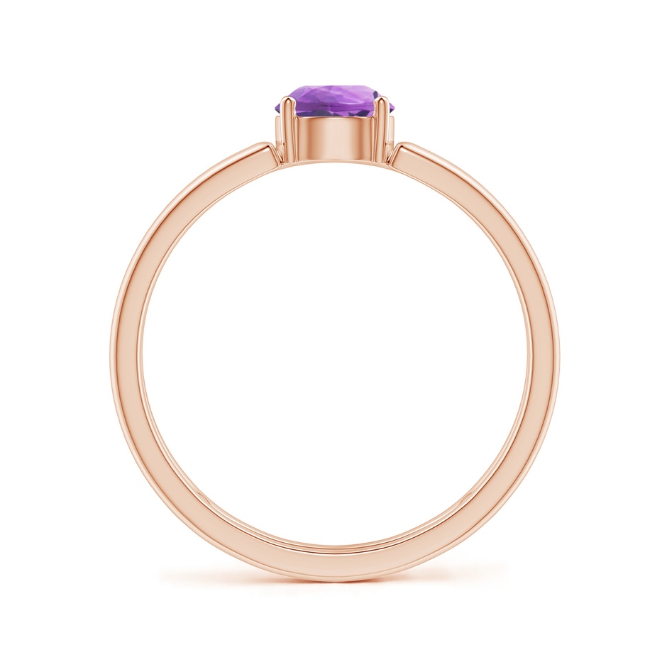 5mm A Amethyst Solitaire Parallel Split Shank Ring in Rose Gold side-1