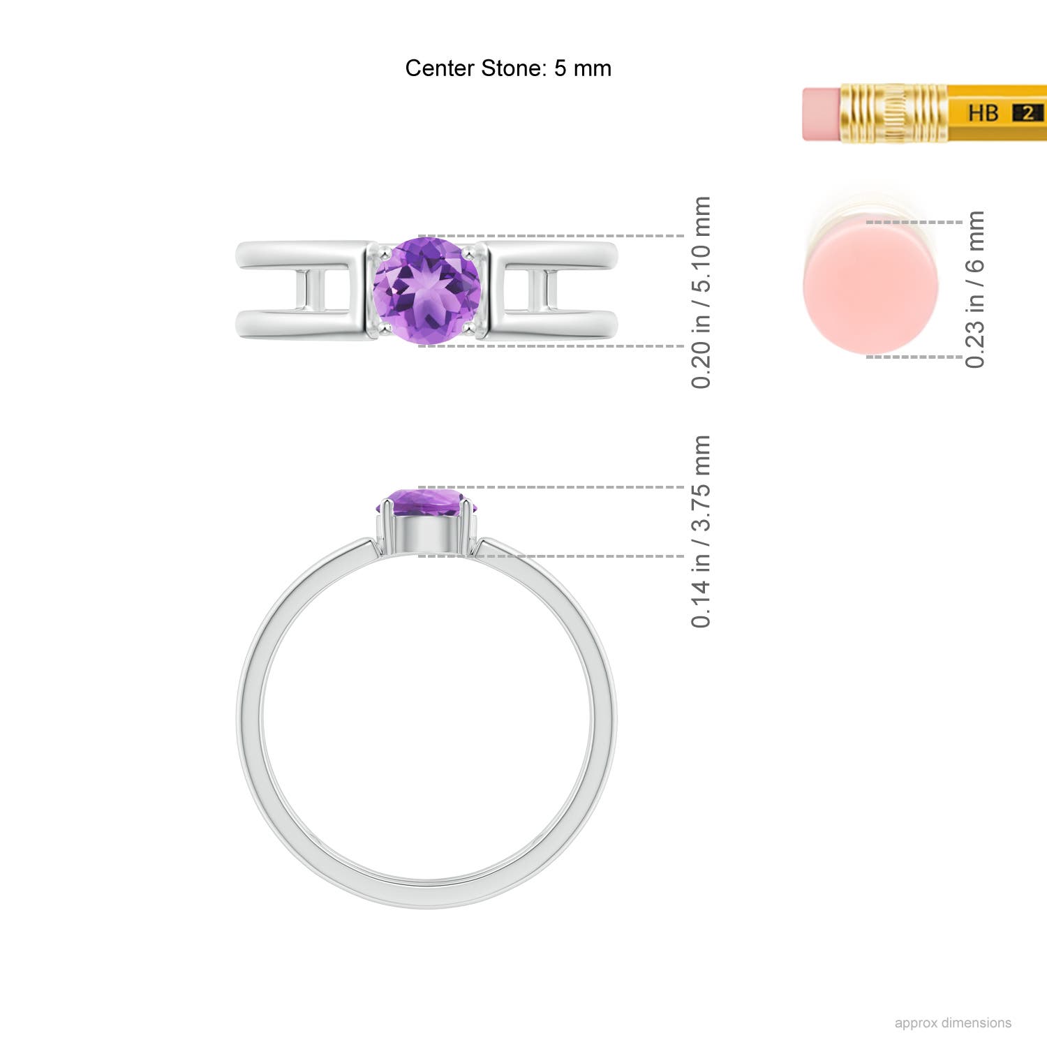 A - Amethyst / 0.45 CT / 14 KT White Gold