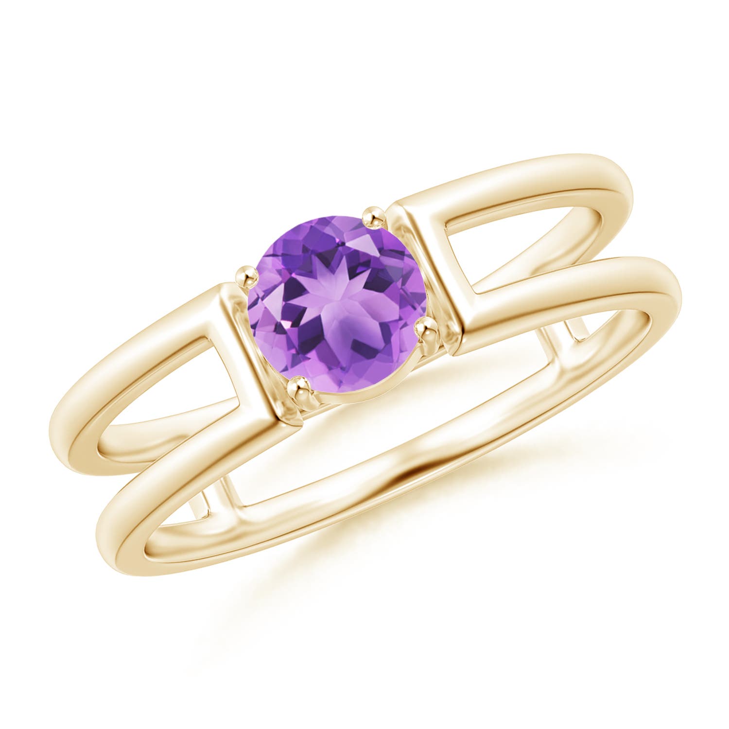 A - Amethyst / 0.45 CT / 14 KT Yellow Gold