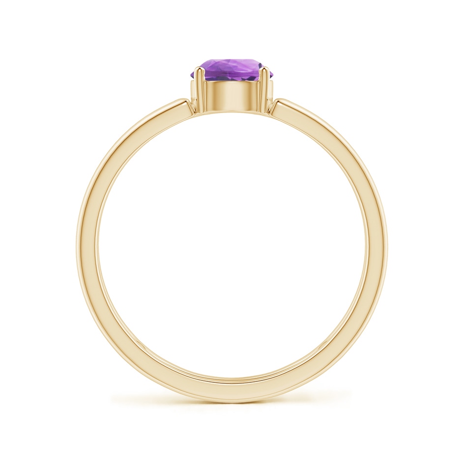 5mm A Amethyst Solitaire Parallel Split Shank Ring in Yellow Gold side-1