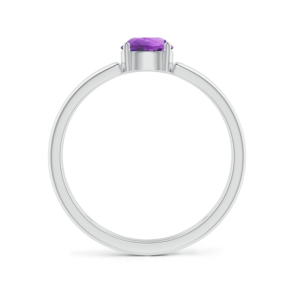 5mm AA Amethyst Solitaire Parallel Split Shank Ring in White Gold side-1