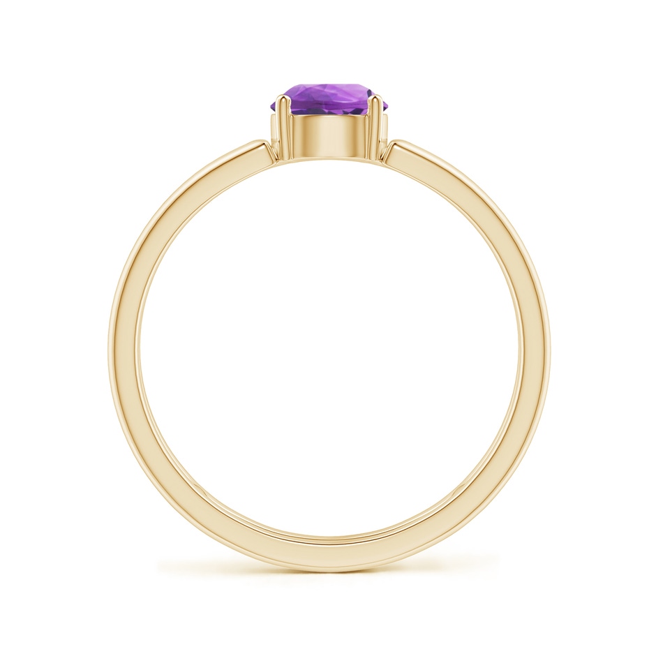 5mm AA Amethyst Solitaire Parallel Split Shank Ring in Yellow Gold side-1