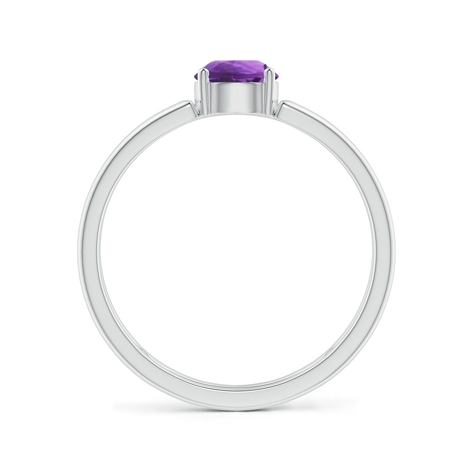 5mm AAA Amethyst Solitaire Parallel Split Shank Ring in White Gold side-1
