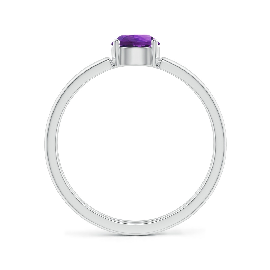5mm AAAA Amethyst Solitaire Parallel Split Shank Ring in P950 Platinum - side_1
