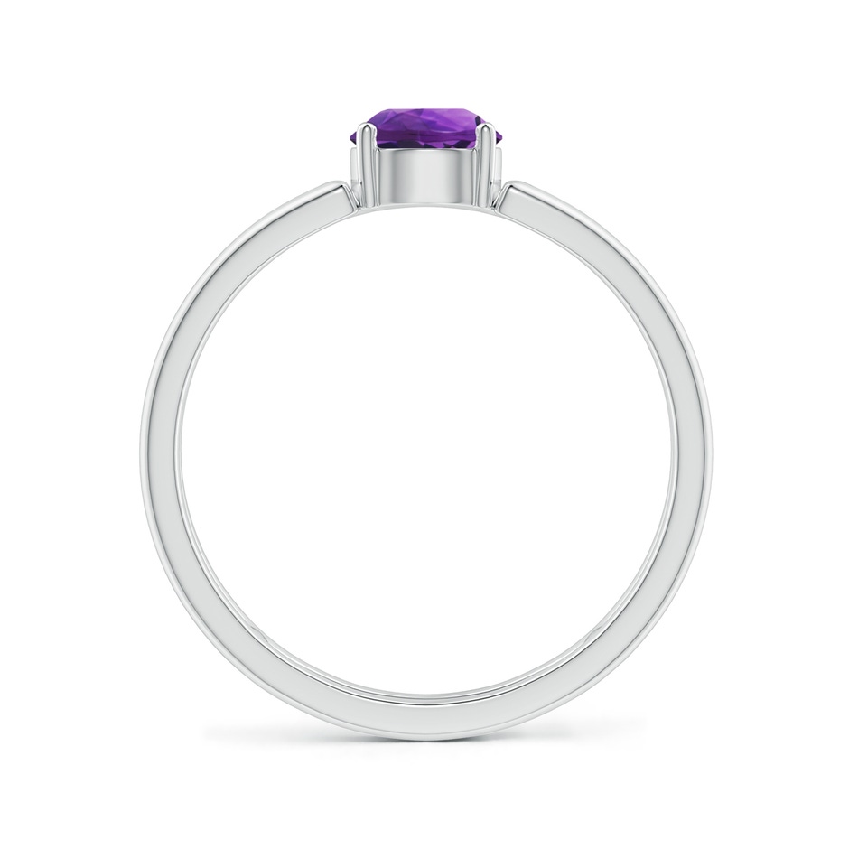 5mm AAAA Amethyst Solitaire Parallel Split Shank Ring in P950 Platinum side-1