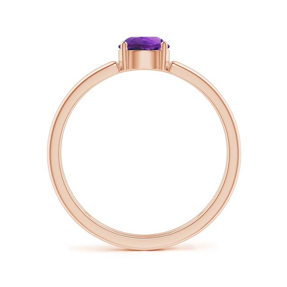 5mm AAAA Amethyst Solitaire Parallel Split Shank Ring in Rose Gold side-1