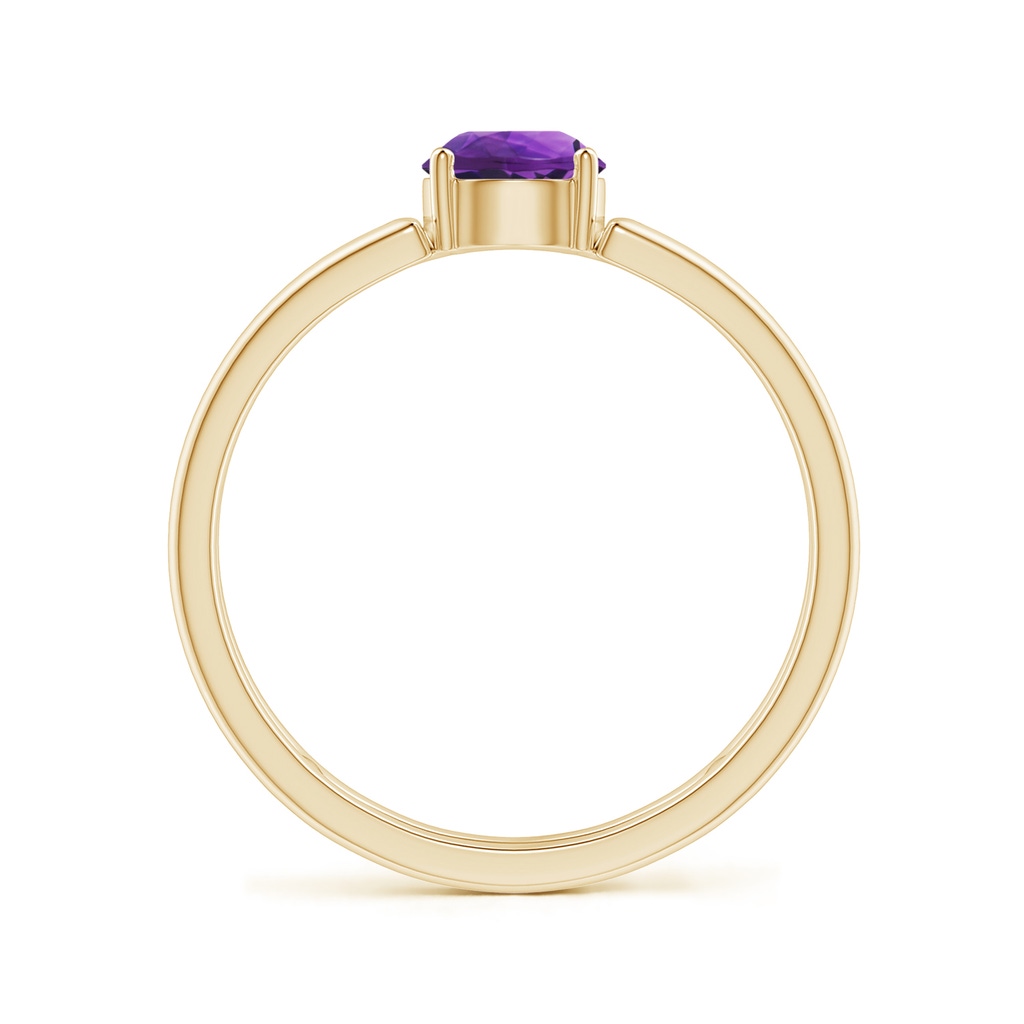 5mm AAAA Amethyst Solitaire Parallel Split Shank Ring in Yellow Gold - side_1