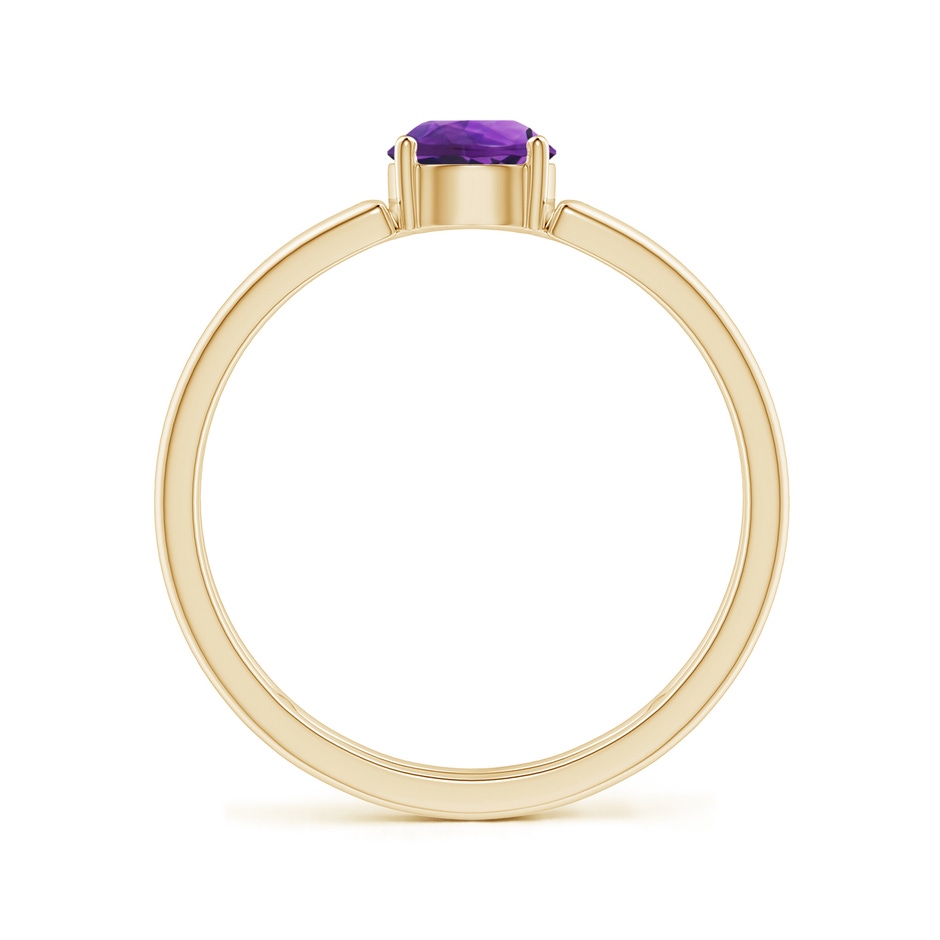 5mm AAAA Amethyst Solitaire Parallel Split Shank Ring in Yellow Gold side-1