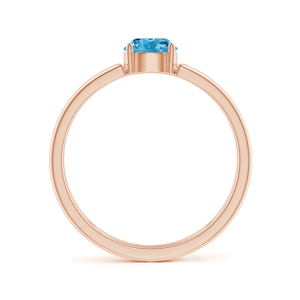 5mm AAAA Fancy Intense Blue Diamond Solitaire Parallel Split Shank Ring in Rose Gold - side 199