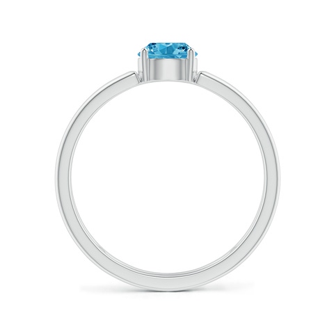 5mm AAAA Fancy Intense Blue Diamond Solitaire Parallel Split Shank Ring in White Gold - side 3