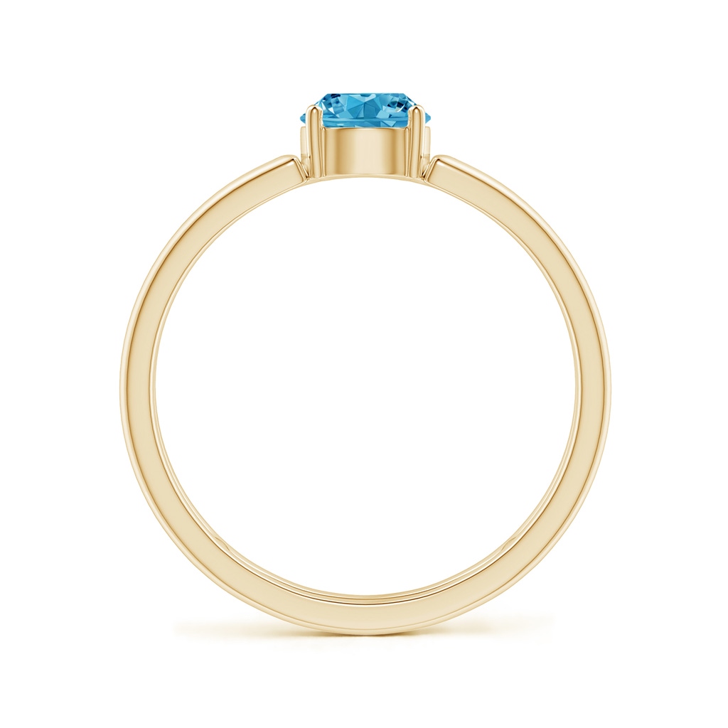 5mm AAAA Fancy Intense Blue Diamond Solitaire Parallel Split Shank Ring in Yellow Gold - side 199