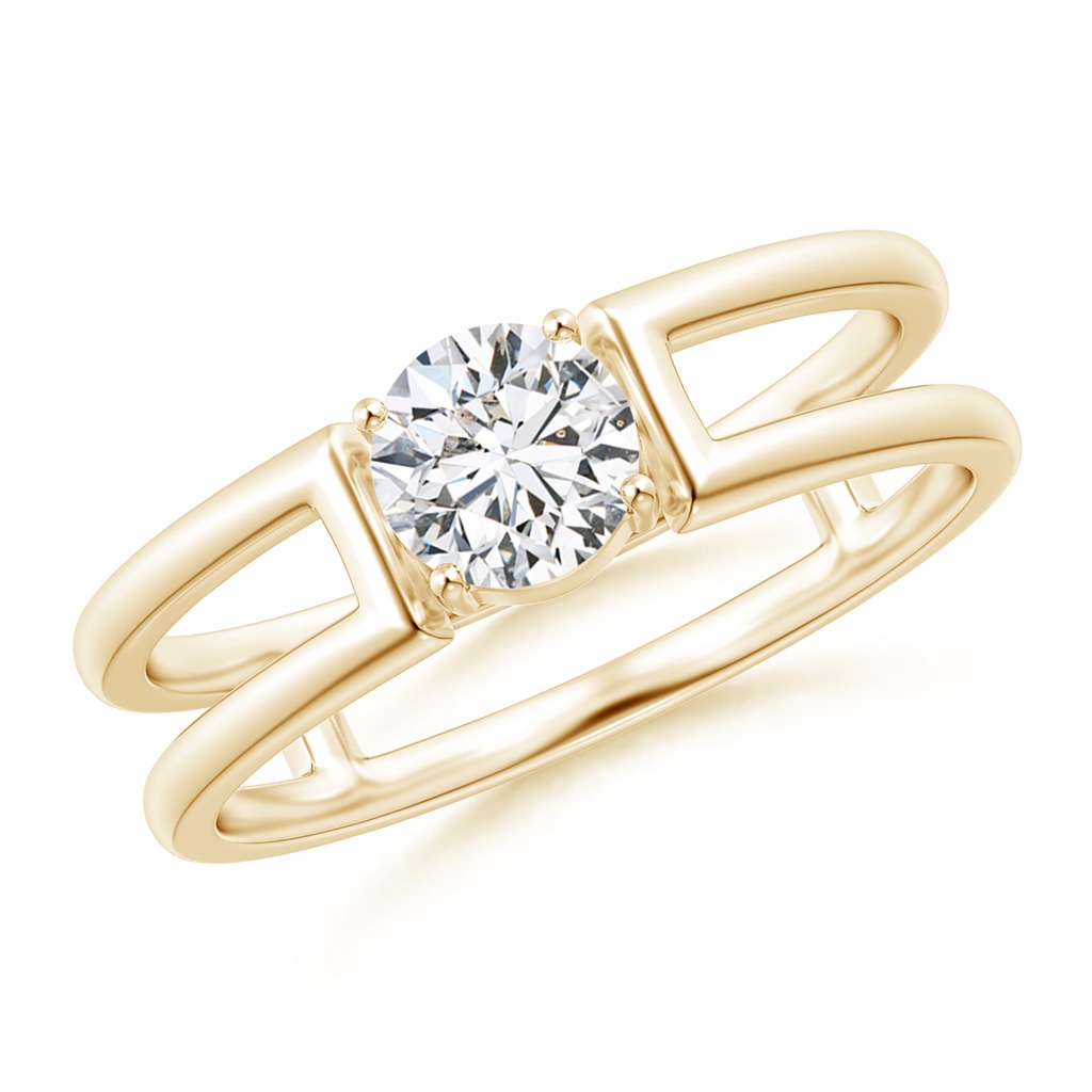 5mm HSI2 Diamond Solitaire Parallel Split Shank Ring in Yellow Gold