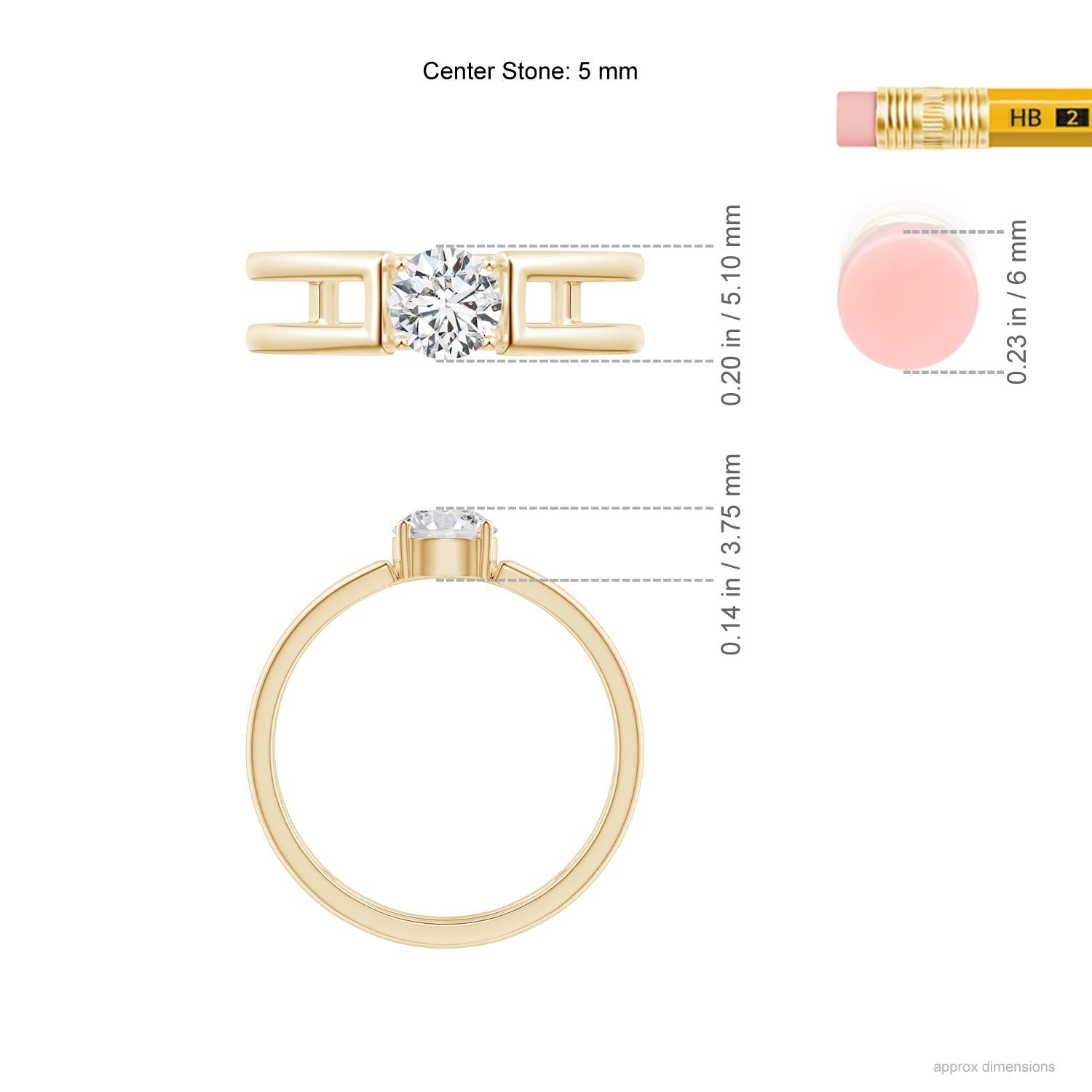 H, SI2 / 0.47 CT / 14 KT Yellow Gold