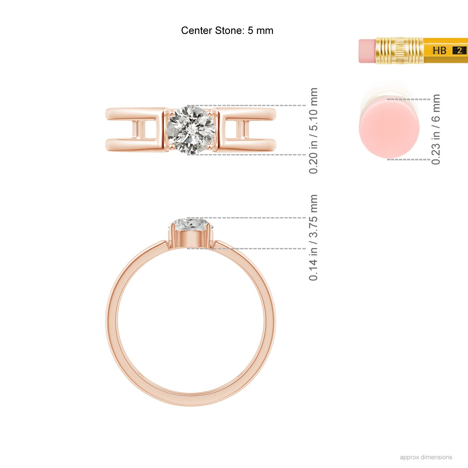 K, I3 / 0.47 CT / 14 KT Rose Gold