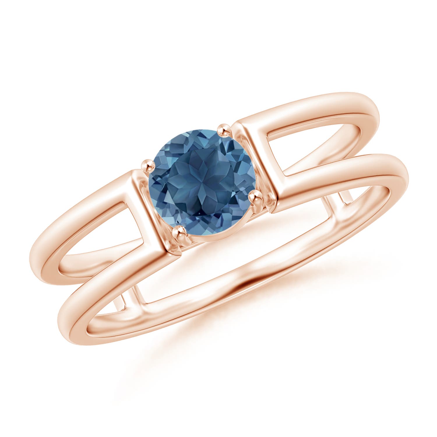 A - London Blue Topaz / 0.6 CT / 14 KT Rose Gold