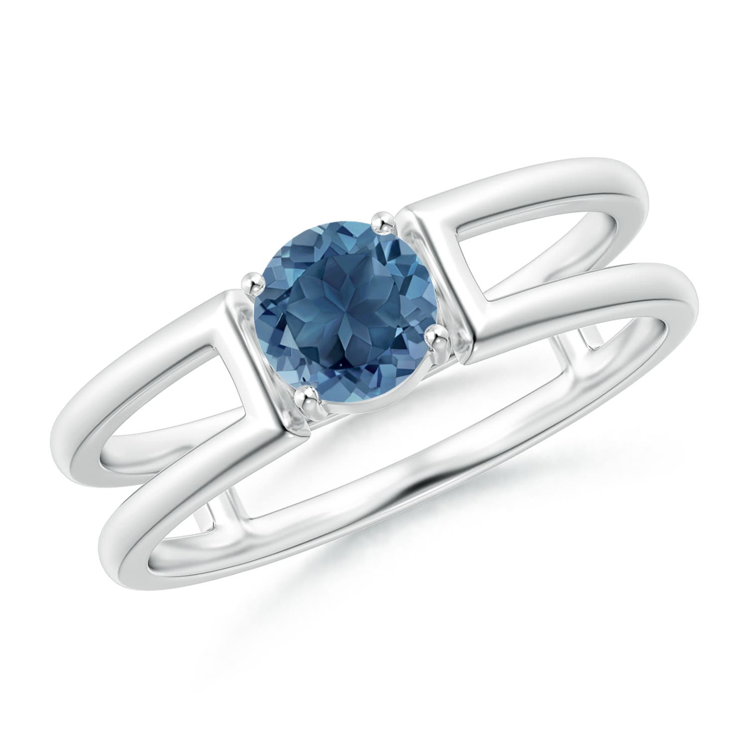 A - London Blue Topaz / 0.6 CT / 14 KT White Gold