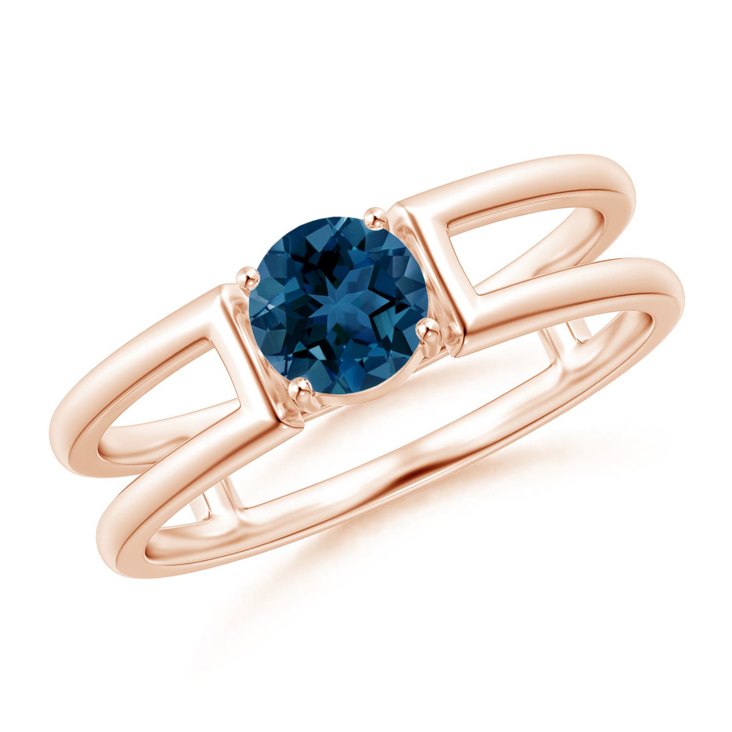 AAA - London Blue Topaz / 0.6 CT / 14 KT Rose Gold