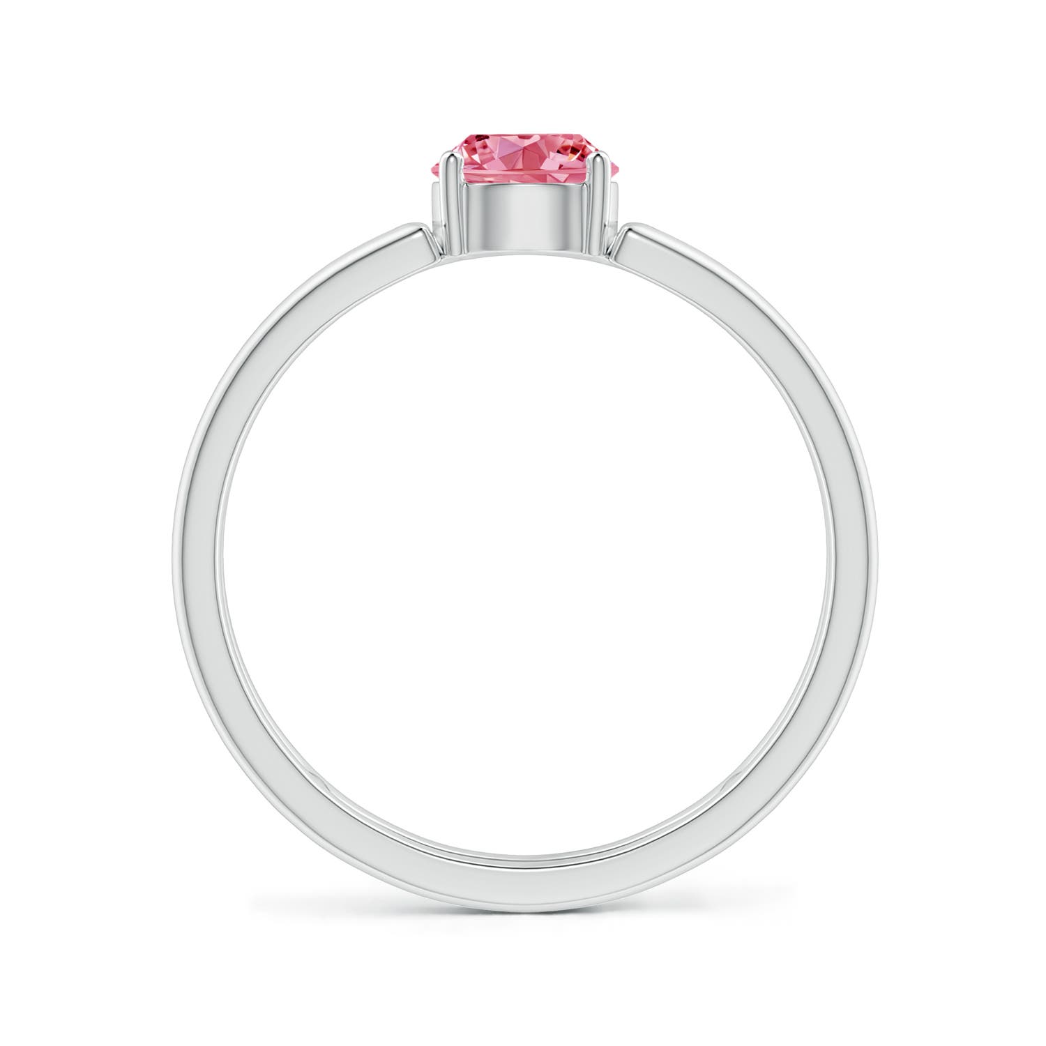 Fancy Intense Pink Diamond Solitaire Parallel Split Shank Ring