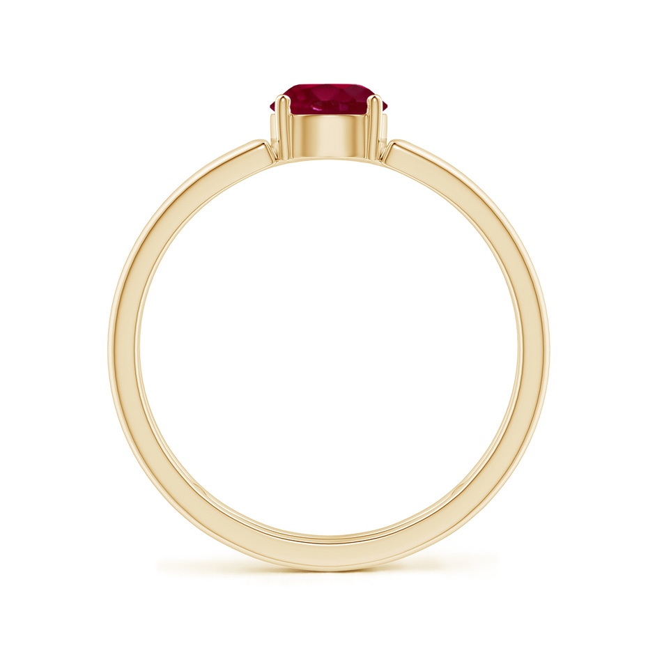 5mm A Ruby Solitaire Parallel Split Shank Ring in Yellow Gold Side-1