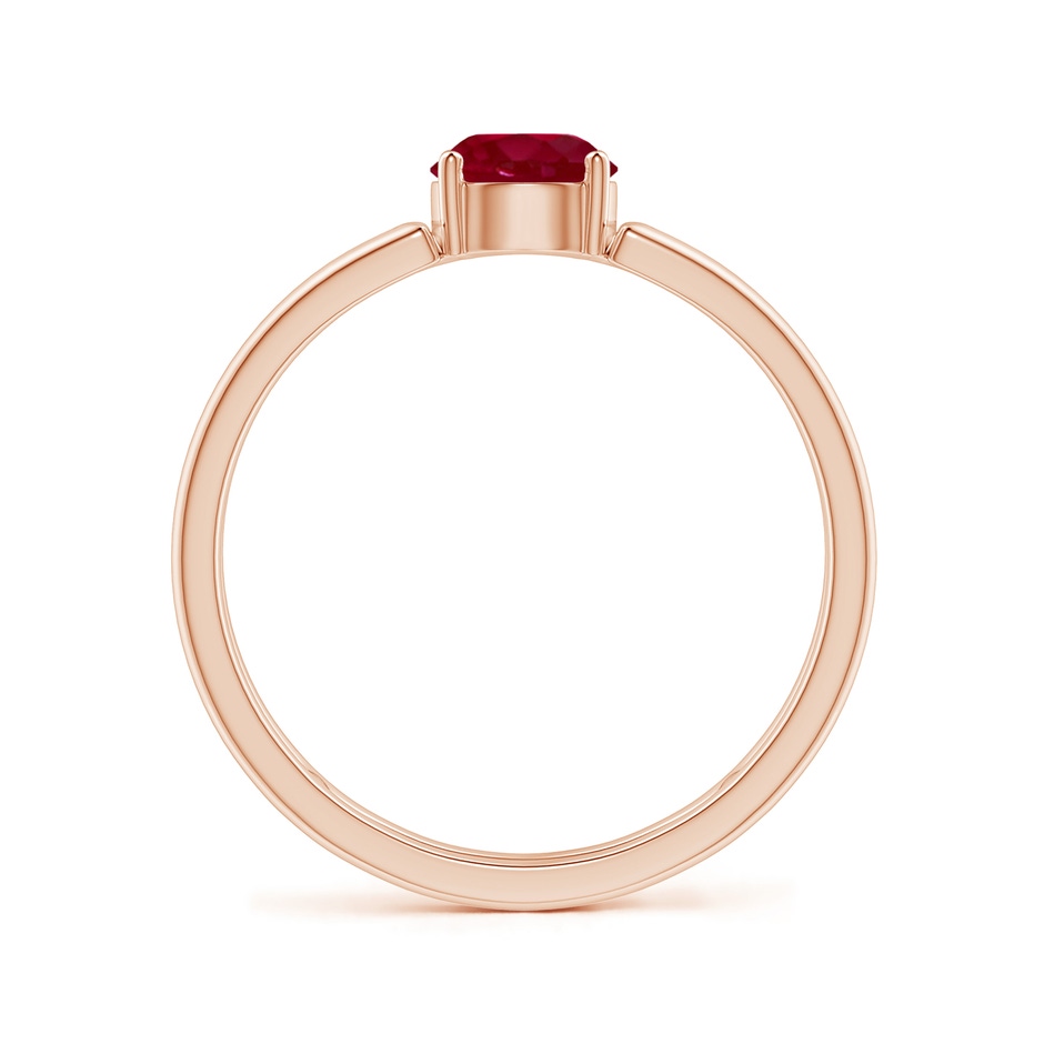 5mm AA Ruby Solitaire Parallel Split Shank Ring in Rose Gold Side-1