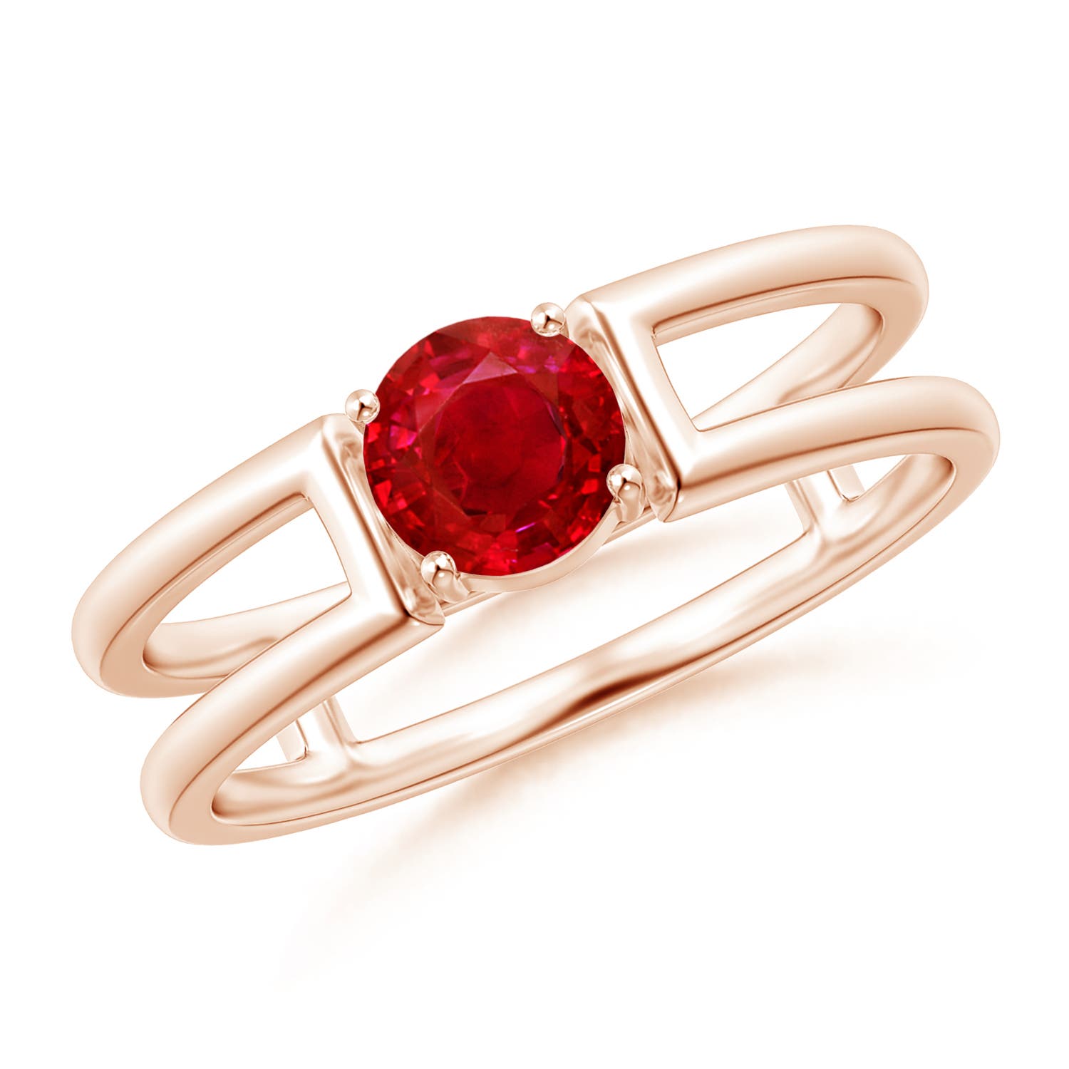 AAA - Ruby / 0.6 CT / 14 KT Rose Gold