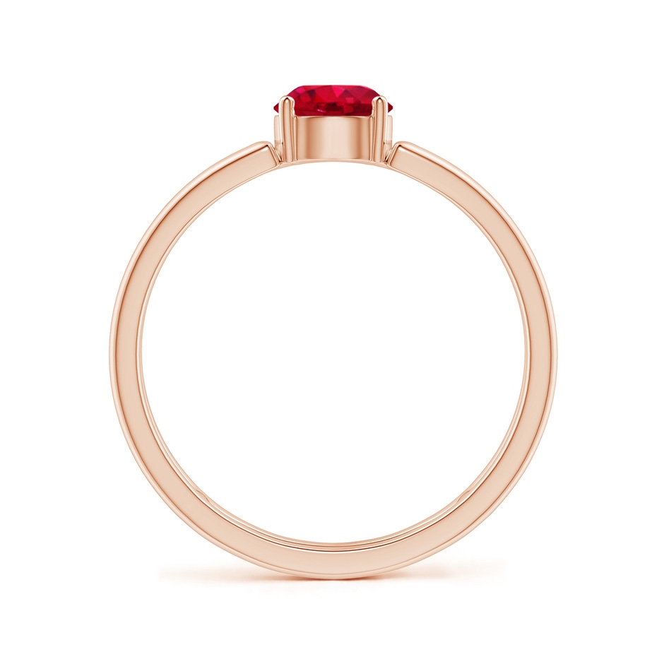 5mm AAA Ruby Solitaire Parallel Split Shank Ring in Rose Gold Side-1