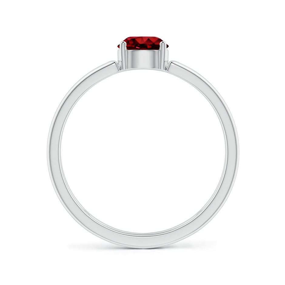 5mm AAAA Ruby Solitaire Parallel Split Shank Ring in White Gold Side-1