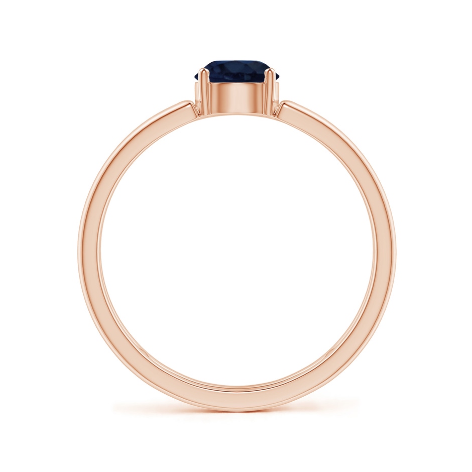 5mm A Sapphire Solitaire Parallel Split Shank Ring in Rose Gold Side-1