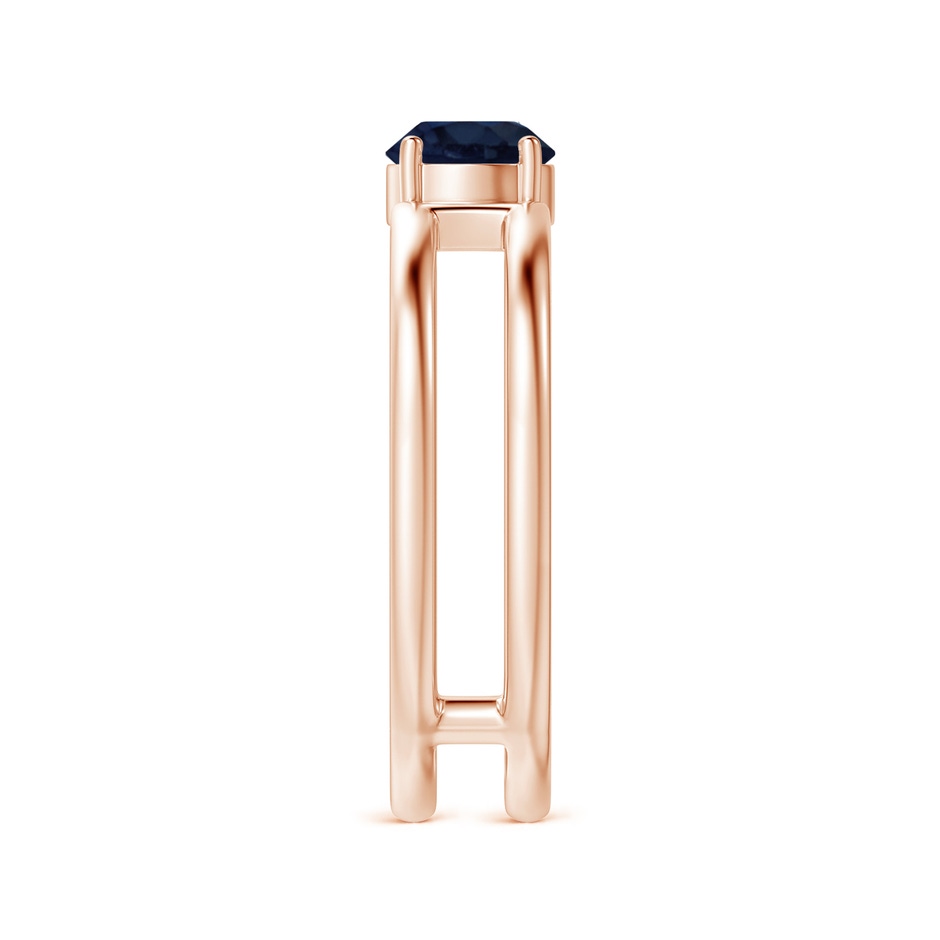 5mm A Sapphire Solitaire Parallel Split Shank Ring in Rose Gold Side-2