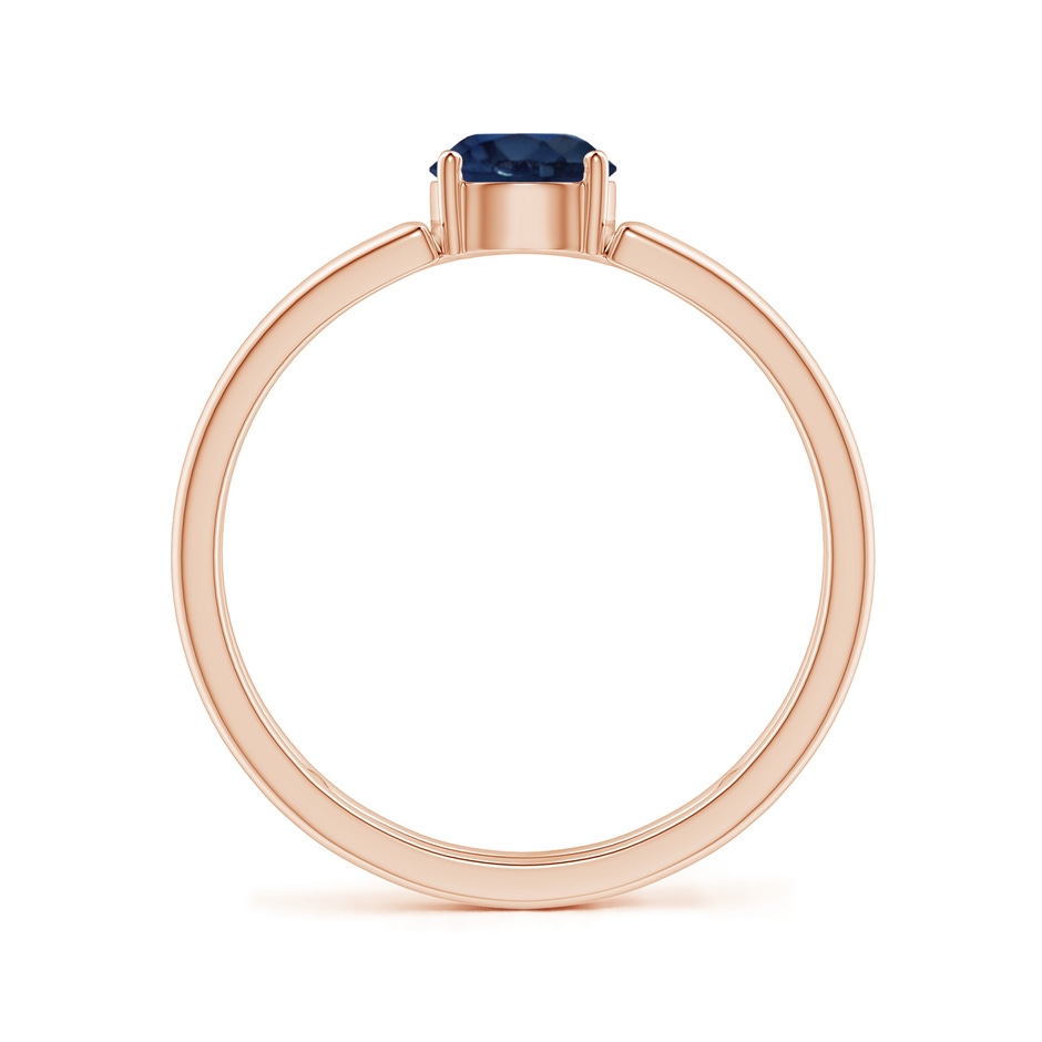 5mm AA Sapphire Solitaire Parallel Split Shank Ring in Rose Gold Side-1