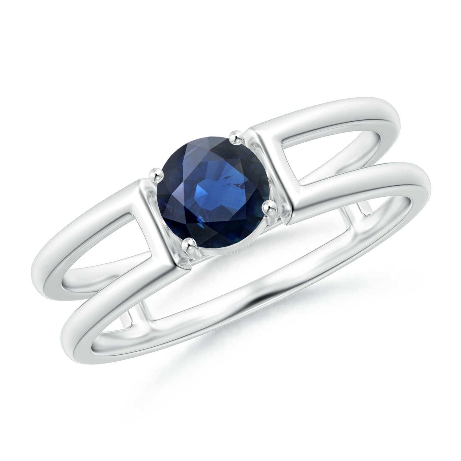 AA - Blue Sapphire / 0.6 CT / 14 KT White Gold