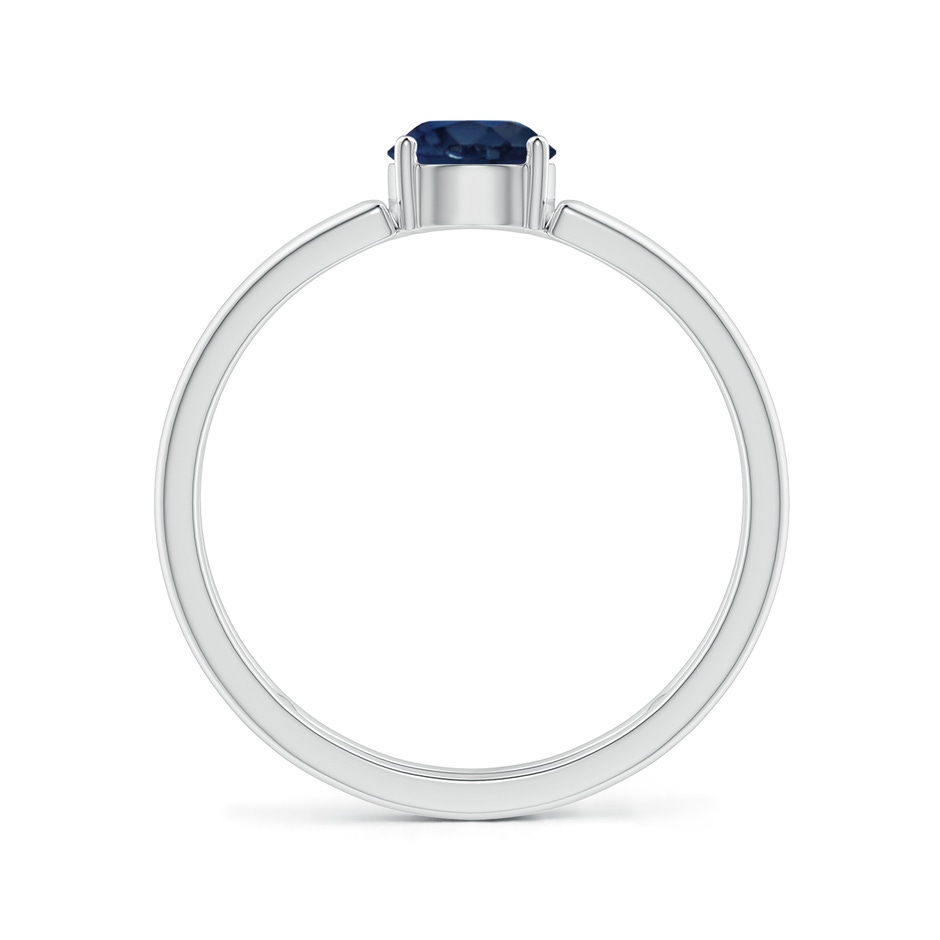 5mm AA Sapphire Solitaire Parallel Split Shank Ring in White Gold side-1