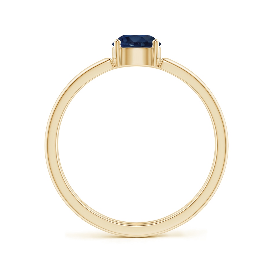 5mm AA Sapphire Solitaire Parallel Split Shank Ring in Yellow Gold Side-1