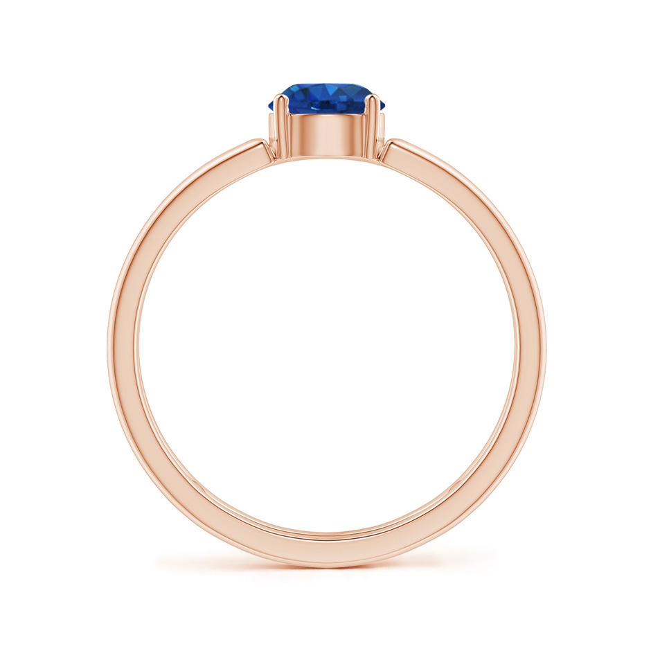 5mm AAA Sapphire Solitaire Parallel Split Shank Ring in Rose Gold Side-1