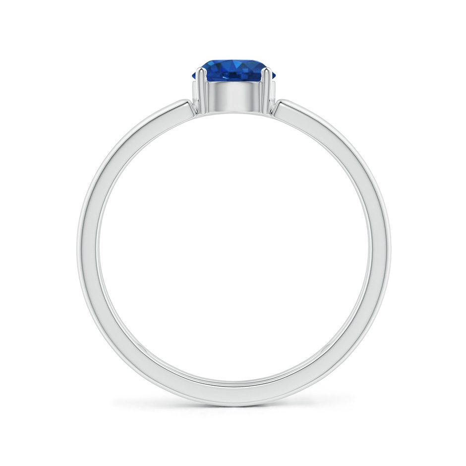 5mm AAA Sapphire Solitaire Parallel Split Shank Ring in White Gold side-1