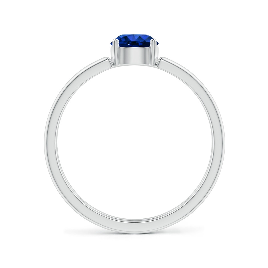 5mm AAAA Sapphire Solitaire Parallel Split Shank Ring in P950 Platinum Side-1