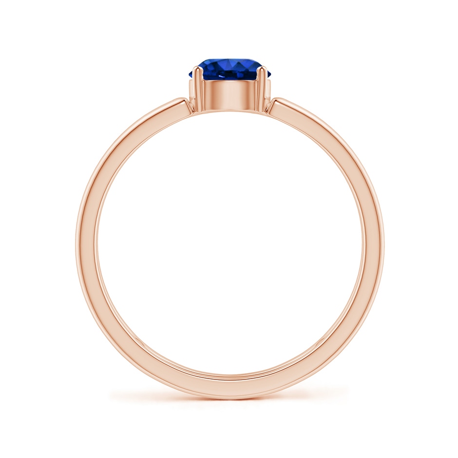 5mm AAAA Sapphire Solitaire Parallel Split Shank Ring in Rose Gold Side-1