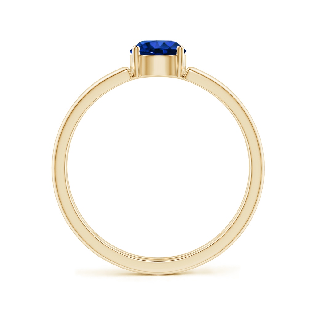 5mm AAAA Sapphire Solitaire Parallel Split Shank Ring in Yellow Gold - side_1