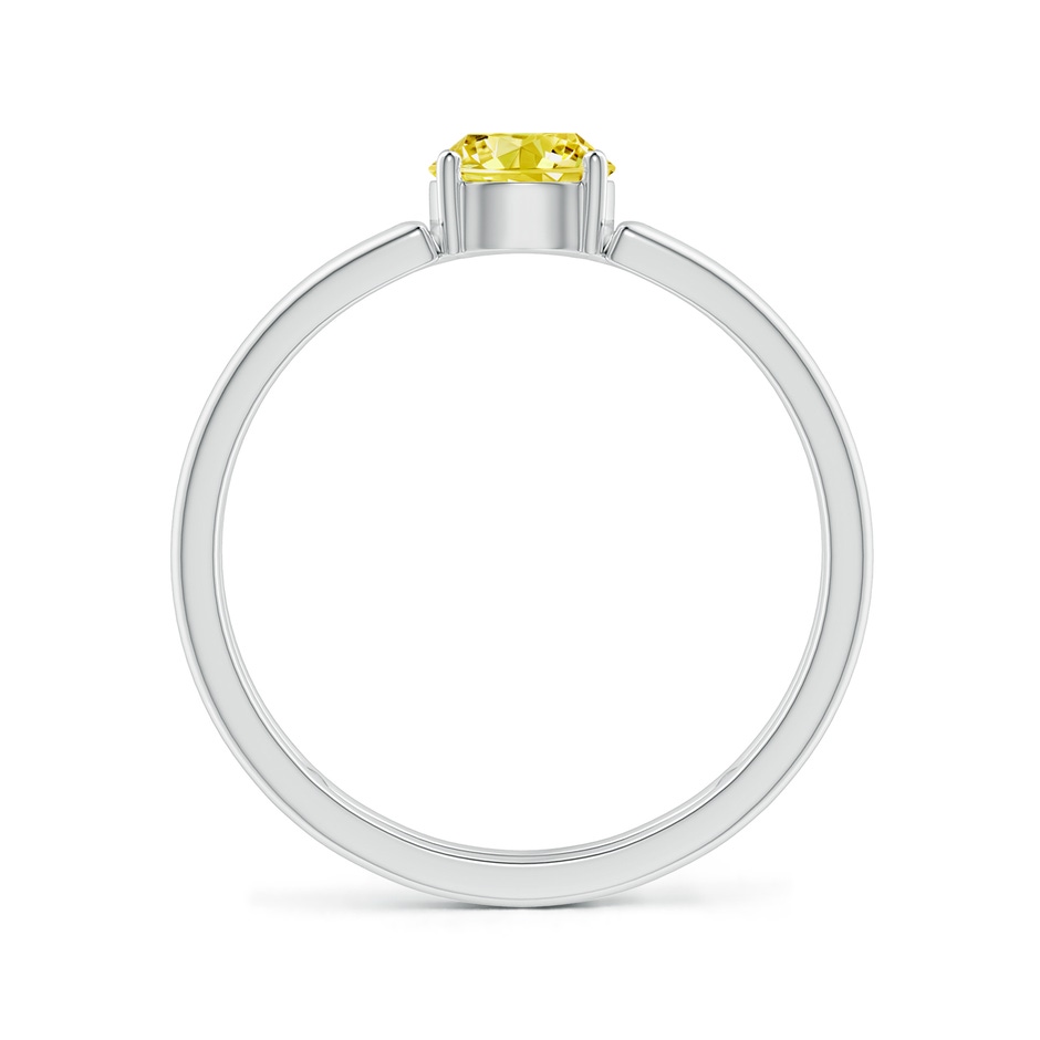 5mm AAAA Fancy Intense Yellow Diamond Solitaire Parallel Split Shank Ring in P950 Platinum side 199