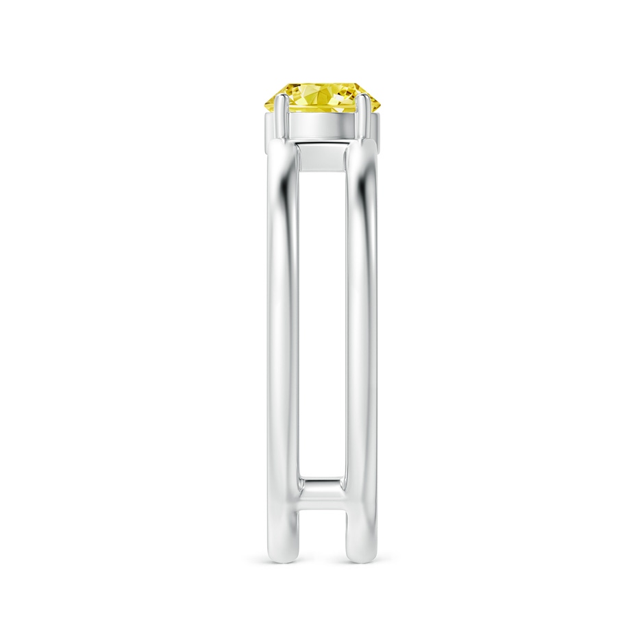 5mm AAAA Fancy Intense Yellow Diamond Solitaire Parallel Split Shank Ring in P950 Platinum side 299