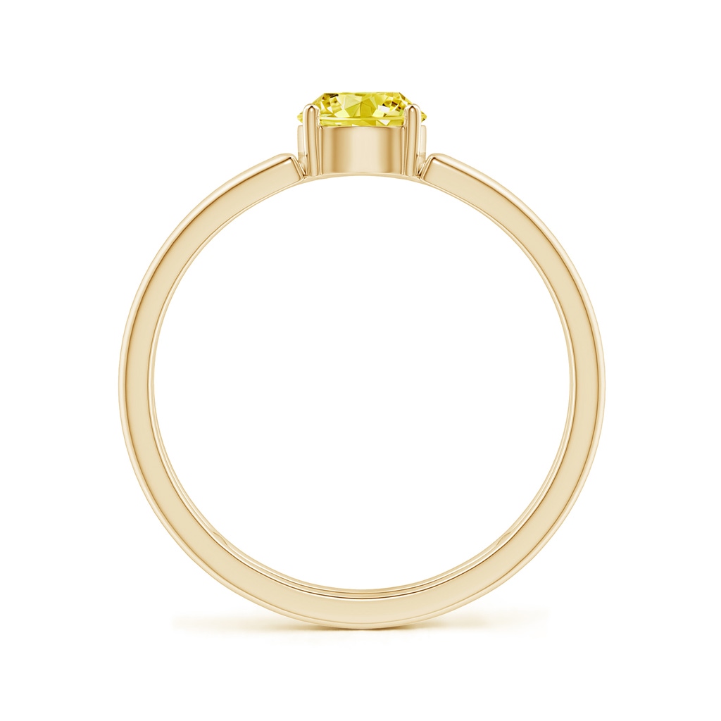 5mm AAAA Fancy Intense Yellow Diamond Solitaire Parallel Split Shank Ring in Yellow Gold - side 199