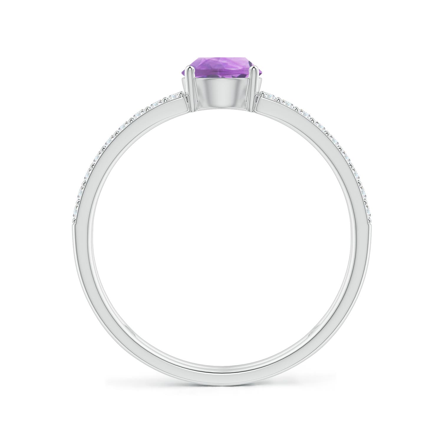 A - Amethyst / 0.77 CT / 14 KT White Gold