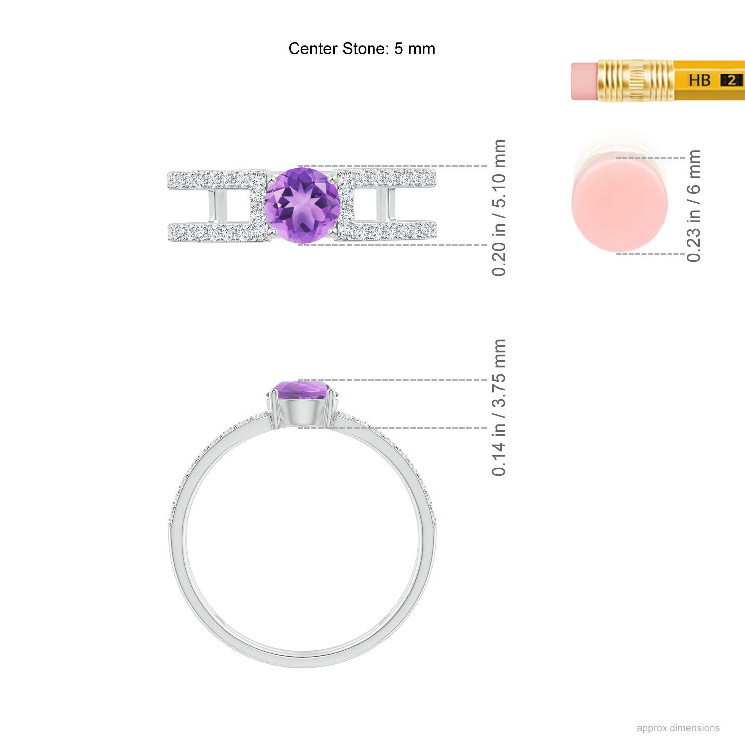 A - Amethyst / 0.77 CT / 14 KT White Gold