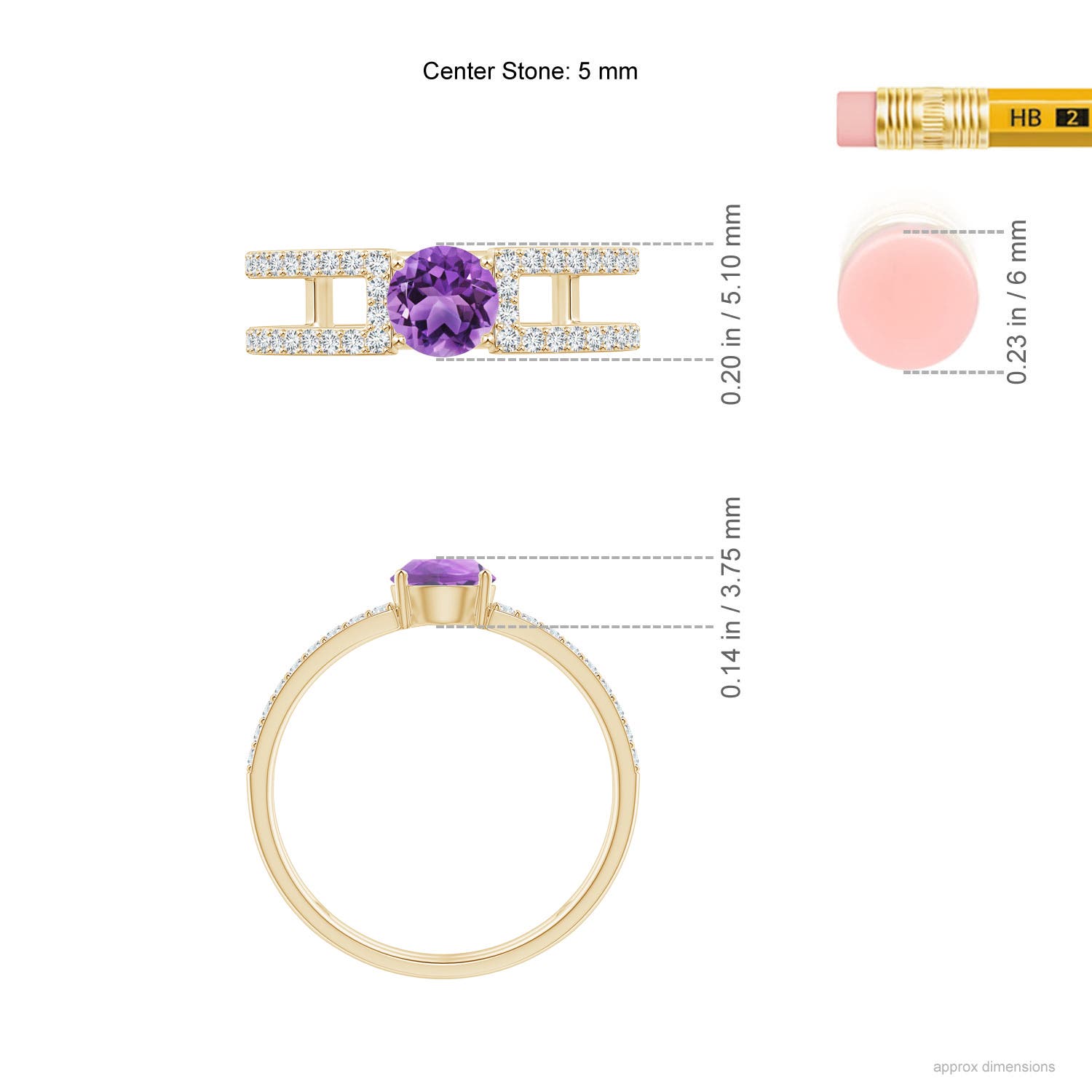 AA - Amethyst / 0.77 CT / 14 KT Yellow Gold