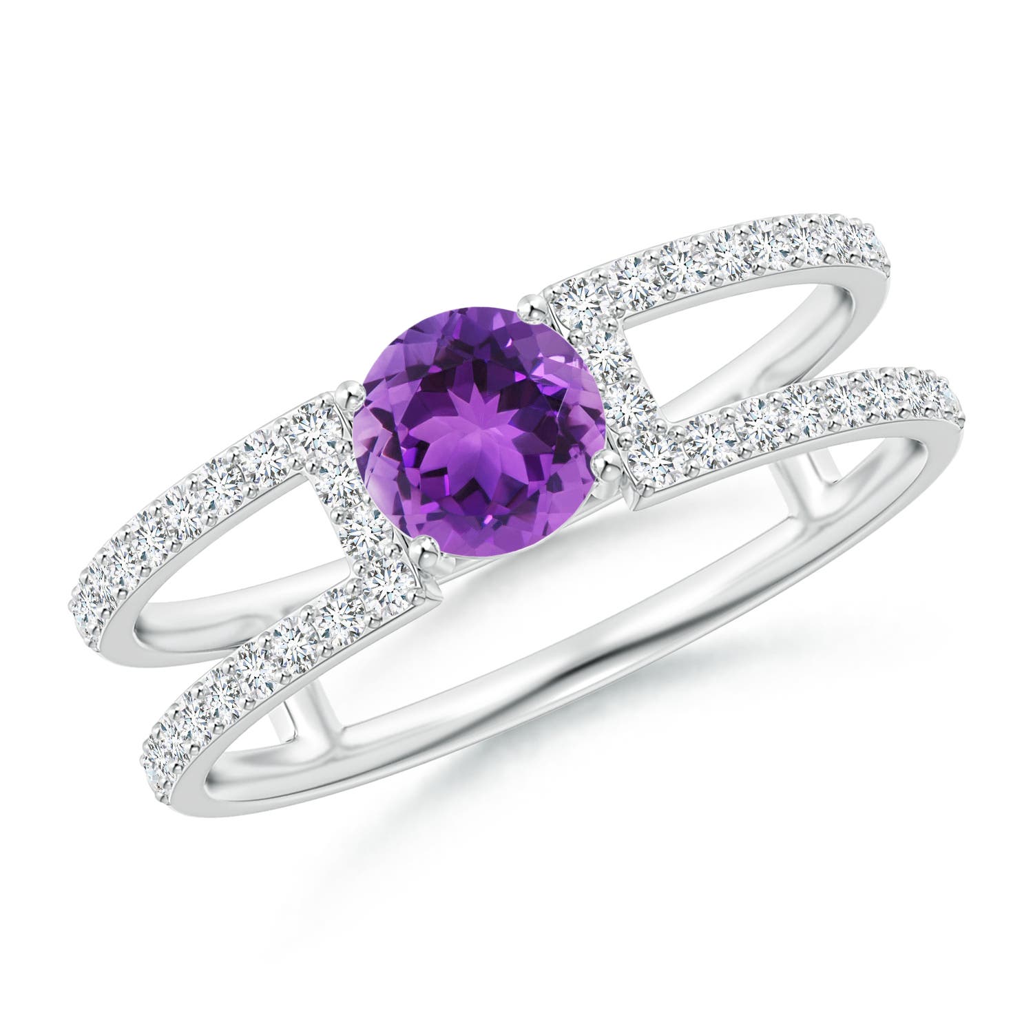 AAA - Amethyst / 0.77 CT / 14 KT White Gold